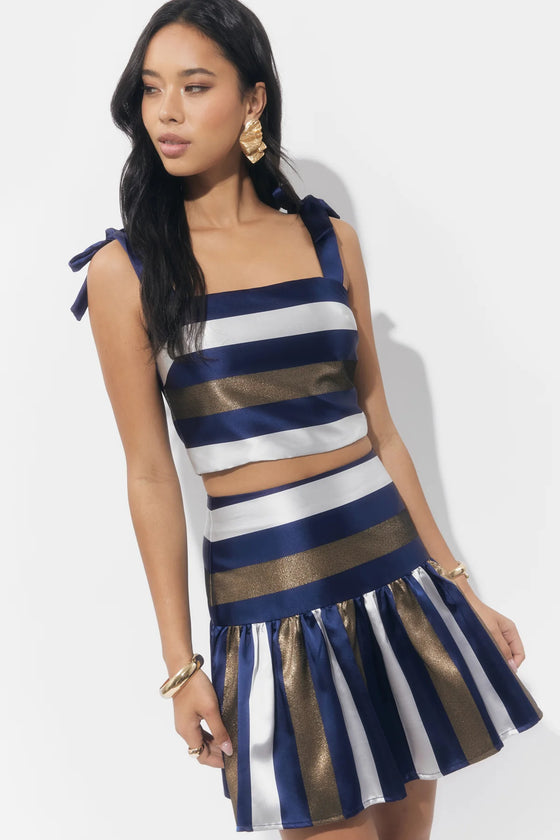 Adeline Bow Strap Stripe Top