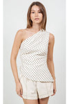 One Shoulder Polka Dot Top