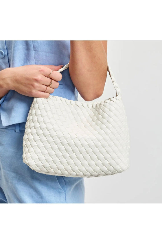 White Kaia Woven Crossbody