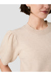 Yulia Puff Sleeve Sweater - Oatmeal Melange