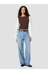 Maxime Contrast Sleeve Knit Top - Cocoa Brown