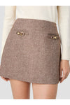 Naya Tweed Mini Skirt - Chestnut
