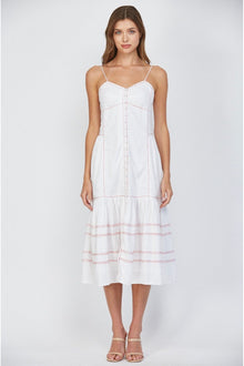  Red Stitch Maxi Dress