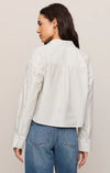 Favorite Striped Button Up Top White