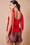 Freya Strapless Satin Top - Red