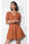 Hayden Puff Sleeve Belted Flare Dress