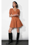 Hayden Puff Sleeve Belted Flare Dress