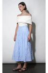 Aurora Midi Stripe Embroidered Skirt