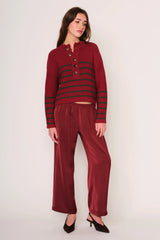 Gemini Relaxed Straight Pant - Burgundy
