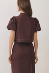 Georgie Button Up Puff Sleeve Top