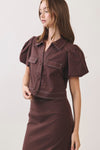 Georgie Button Up Puff Sleeve Top