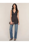Echo Lace Detail Sleeveless Top - Black