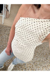 One Shoulder Polka Dot Top
