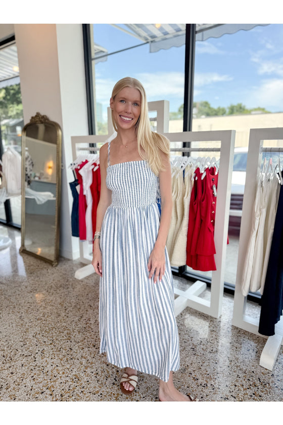 Nadine Striped Midi Dress