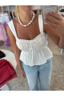  White Ruffle Top