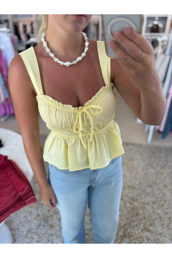 Yellow Ruffle Top