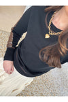 ATLAS VEGAN LEATHER ACCENT CREW