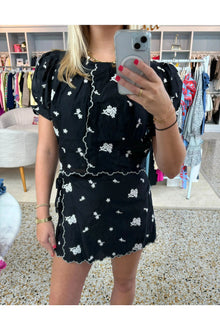  Black Floral Skirt -