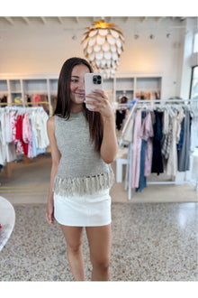  Grey Fringe Vest