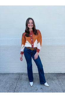  Fuzzy Chevron Cardigan