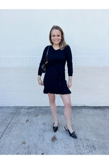  Black Knit Mini Dress