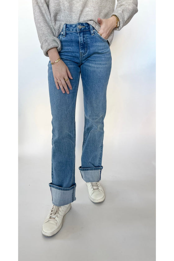 Mid Rise Straight Jeans