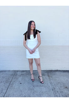  Flirtation Tie Mini Dress