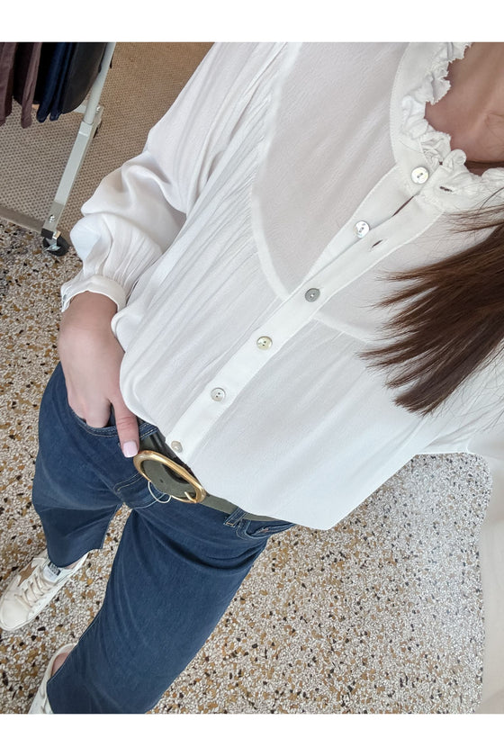 White Woven Blouse