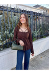 Square Neck Brown Top