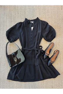  Black Puff Sleeve Dress