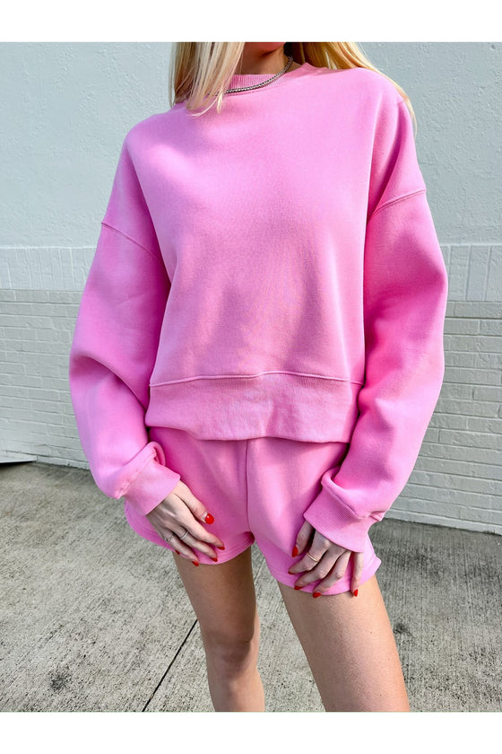 Pink Sweat Short Set