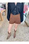 Brown Suede Short