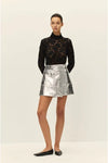 Tau Leather Mini Skirt