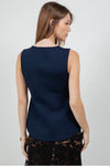 Navy Button Front Vest