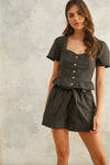 Charcoal Short Sleeve Top