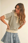 Kelly Striped Button Top