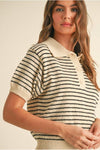 Kelly Striped Button Top