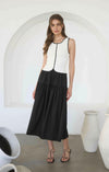 Sleeveless Stitching Detail Midi Dress