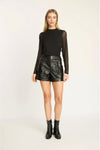 Essie Short in Black Vegan Leather