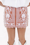Kennedy Embroidered Skirt - Burnt Orange