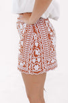 Kennedy Embroidered Skirt - Burnt Orange