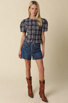Maren Plaid Puff Sleeve Blouse
