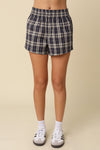 Mabel Plaid Elastic Waist Short