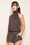 Edie Suede Halter Top