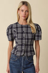Maren Plaid Puff Sleeve Blouse