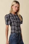 Maren Plaid Puff Sleeve Blouse
