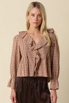 Margot Gingham Ruffle Blouse