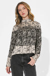 Meghan Twin Print Turtle Neck Top