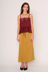 Mila Sleeveless Lace Tank - Burgundy