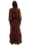 Nova Maxi Dress - Brown Plaid